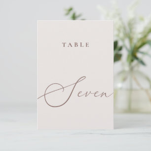 Tarjeta De Agradecimiento Elegante tabla de caligrafía marfil número de tabl