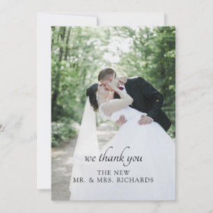 Tarjeta De Agradecimiento Elegante, te agradecemos foto de Boda Personalizad