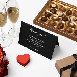 Tarjeta De Agradecimiento Elegante tema Boda blanco y negro