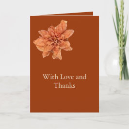 Tarjeta De Agradecimiento Elegante Terracota Floral | Boda personalizada