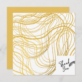 Tarjeta De Agradecimiento Elegante texto dorado blanco y negro