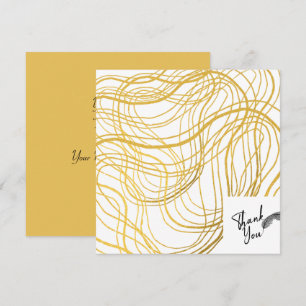 Tarjeta De Agradecimiento Elegante texto dorado blanco y negro