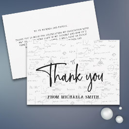 Tarjeta De Agradecimiento Elegante tipografía guión graduación matemática