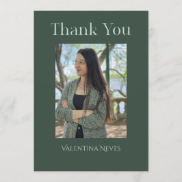 Tarjeta De Agradecimiento Elegante tipografía moderna y negrita grad verde o