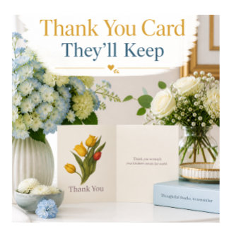 Tarjeta de agradecimiento elegante Tulipán Amarill