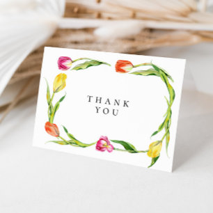 Tarjeta De Agradecimiento Elegante Tulipán de Flor de Primavera Ducha Nupcia
