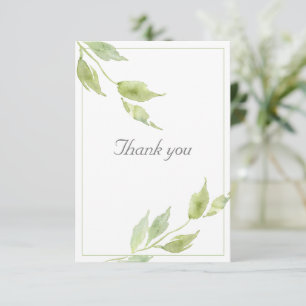 Tarjeta De Agradecimiento Elegante vegetación deja Boda acuático