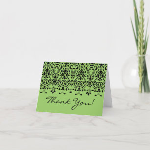 Tarjeta de agradecimiento elegante verde y negro c