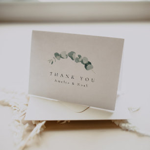 Tarjeta De Agradecimiento Elegante Verdor Gracias