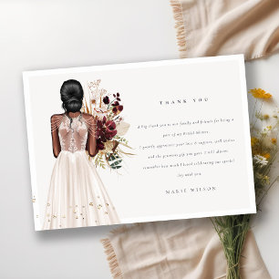 Tarjeta De Agradecimiento Elegante vestido de novia blanco Boho regalo para