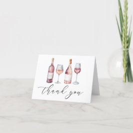 Tarjeta De Agradecimiento Elegante Vino acuarela antes de Vows Gracias