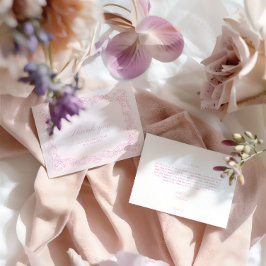 Tarjeta De Agradecimiento Elegante Vintage Pink Bridal Shower