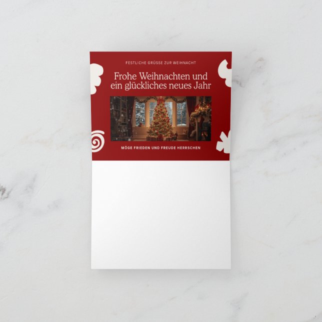 Tarjeta De Agradecimiento Elegante Weihnachtskarte im Querformat – Festlich (Interior)
