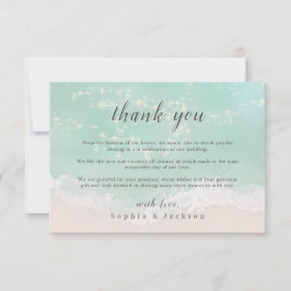 Tarjeta De Agradecimiento Elegante y abstracto matrimonio en la playa del oc