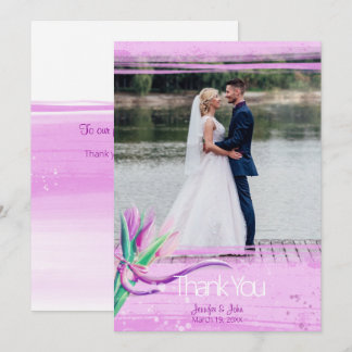 Tarjeta De Agradecimiento elegante y boda ramo de tulipanes