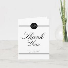 Tarjeta de agradecimiento elegante y chic con mono