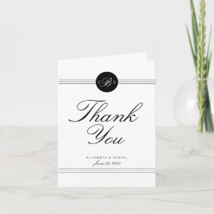 Tarjeta de agradecimiento elegante y chic con mono
