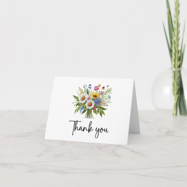 Tarjeta De Agradecimiento Elegante y colorido Bouquet (Anverso)