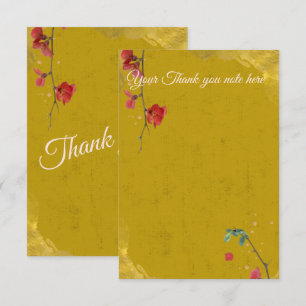 Tarjeta De Agradecimiento Elegante y elegante rojo y oro
