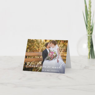 Tarjeta De Agradecimiento Elegante y hermosa caligrafía Boda de fotografía