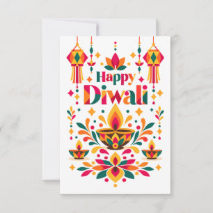 Tarjeta De Agradecimiento Elegante y Hermoso Saludo de Diwali