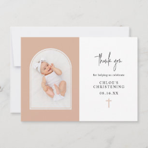 Tarjeta De Agradecimiento Elegante y minimalista imagen de arco rosado de Ru