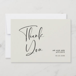 Tarjeta De Agradecimiento Elegante y moderno boda verde sabio claro