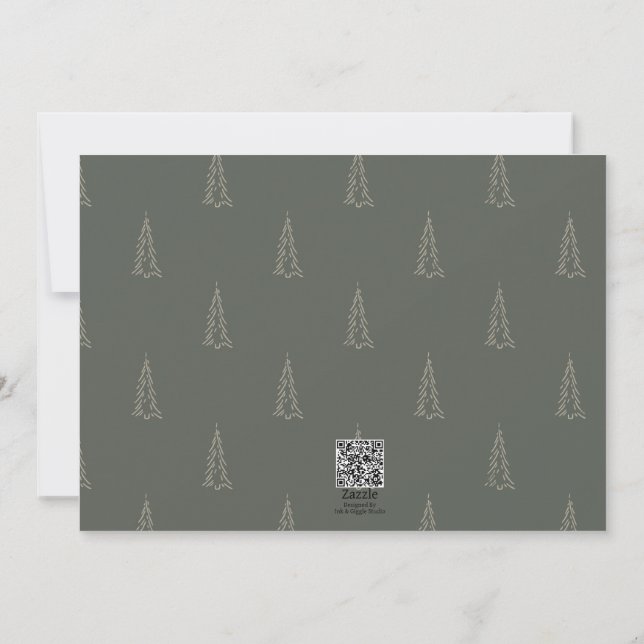 Tarjeta De Agradecimiento Elegante y moderno Navidad de Collage Verde Tarjet (Reverso)