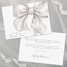 Tarjeta De Agradecimiento Elegante y personalizada Bow Gracias