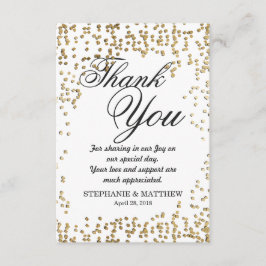 Tarjeta De Agradecimiento Elegante y Sencillo Confeti de Oro Falso