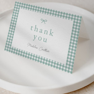 Tarjeta De Agradecimiento Elegante y Simple Fiesta de Bebé Verde Salvia