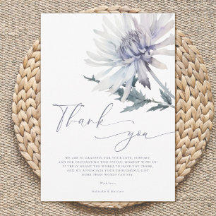 Tarjeta De Agradecimiento Elegante y Simple Floral Ducha de Bebé de Invierno