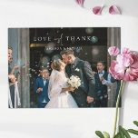 Tarjeta De Agradecimiento Elegante y simple foto Boda moderna de recién casa<br><div class="desc">Este sencillo boda de fotos personalizado horizontal de moda, de fotos gracias a la plantilla de tarjeta, presenta un diseño elegante, minimalista y moderno. La forma predeterminada son las esquinas nítidas estándar, pero las esquinas redondeadas también funcionan maravillosamente con este diseño, por lo que intenta ver ambos aspectos y ver...</div>