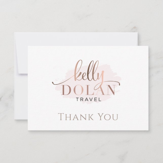 Tarjeta De Agradecimiento Elegante y simple logotipo comercial Gracias Postc (Anverso)