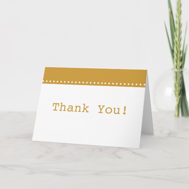 Tarjeta De Agradecimiento Elegante y simple oro gracias (Anverso)