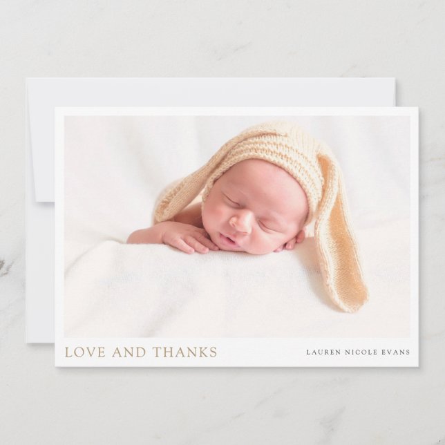 Tarjeta De Agradecimiento Elegante y simple regalo de Personalizado o Chica (Anverso)