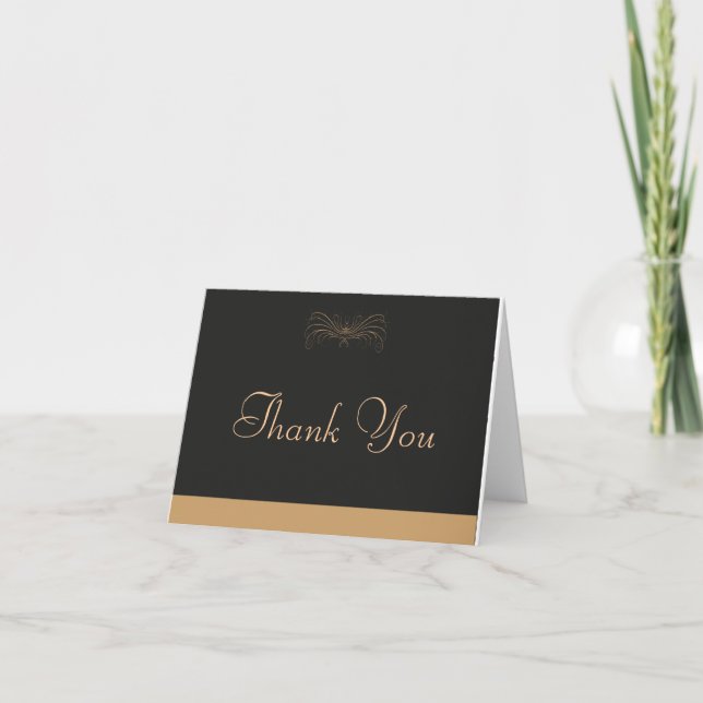 Tarjeta De Agradecimiento Elegantemente gracias (Anverso)