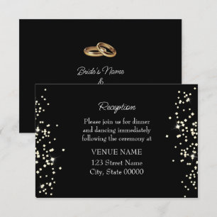 Tarjeta De Agradecimiento Elegantes Anillos Diamantes de imitación Boda Tarj