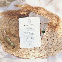 Tarjeta De Agradecimiento Elegantes Bodas de fotos en blanco y negro