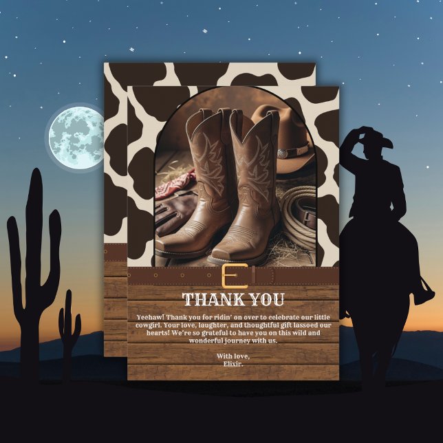 Tarjeta De Agradecimiento Elegantes Botas de Vaquera para Baby Shower (Subido por el creador)