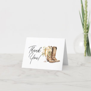 Tarjeta De Agradecimiento Elegantes botas y bridal shower burbujeante 