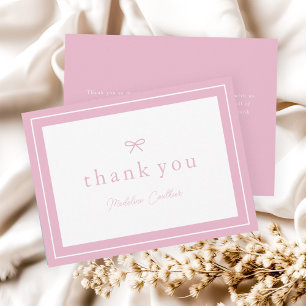 Tarjeta De Agradecimiento Elegantes Chicas simples de color rosa Baby Shower