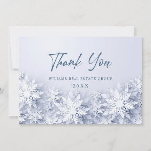 Tarjeta De Agradecimiento Elegantes copos de nieve Navidades corporativos de