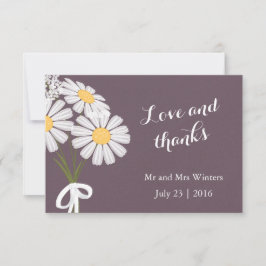 Tarjeta De Agradecimiento Elegantes Daisies Blancos Florales Gracias Boda
