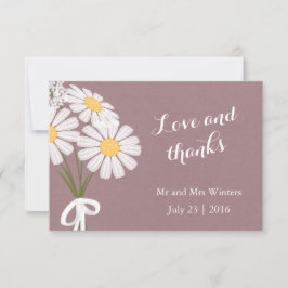 Tarjeta De Agradecimiento Elegantes Daisies Blancos Florales Gracias Boda