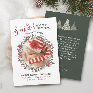 Tarjeta De Agradecimiento Elegantes estadísticas de natalidad foto Baby Show