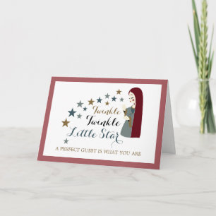 Tarjeta De Agradecimiento Elegantes Estrellas Caídas, Baby Shower Gracias