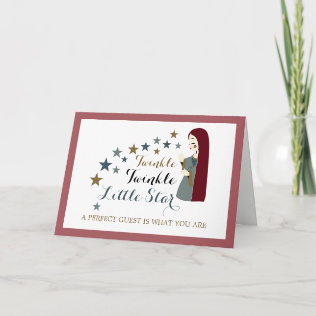 Tarjeta De Agradecimiento Elegantes Estrellas Caídas, Baby Shower Gracias (Anverso)