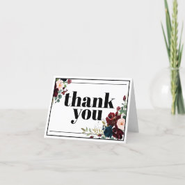 Tarjeta De Agradecimiento Elegantes Florales Oscuros