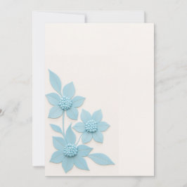 Tarjeta De Agradecimiento Elegantes flores azules 3D sobre fondo suave, crea